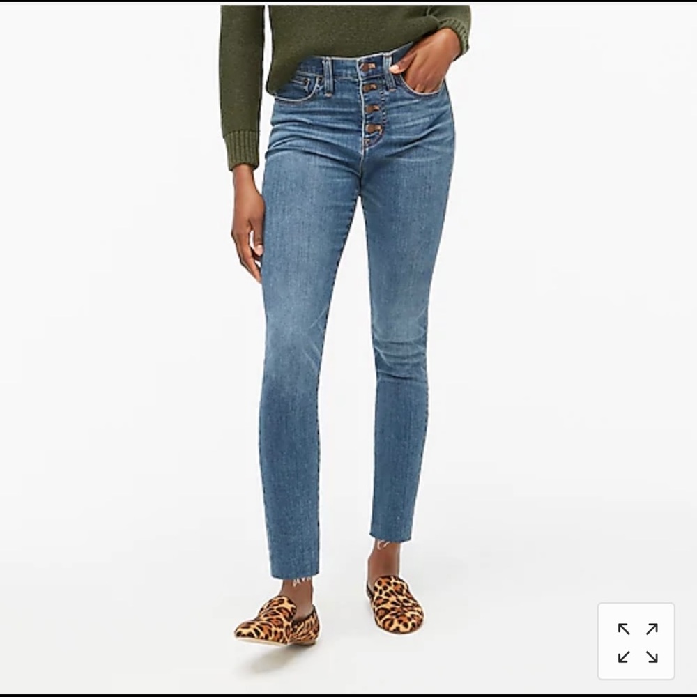 J. Crew 10” Highest Rise Raw Hem Skinny Jean